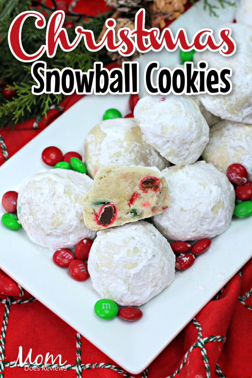 Christmas Snowball M&M Cookies