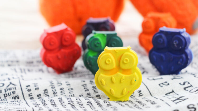 Easy Owl Crayon Craft for Recycling Old Crayons