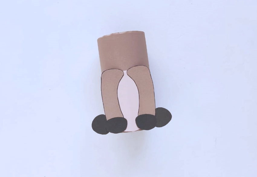 Toilet Paper Roll Reindeer Craft process