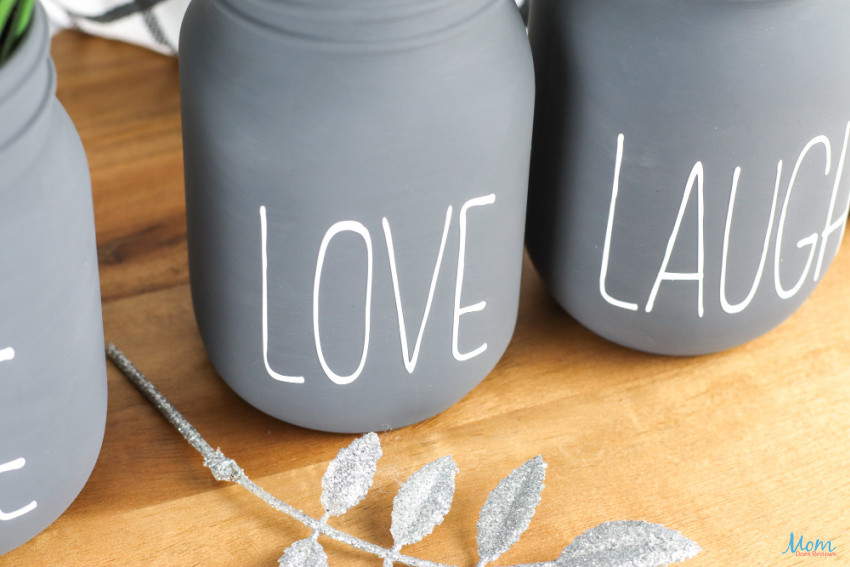Beautiful DIY Cricut Chalk Painted Jars