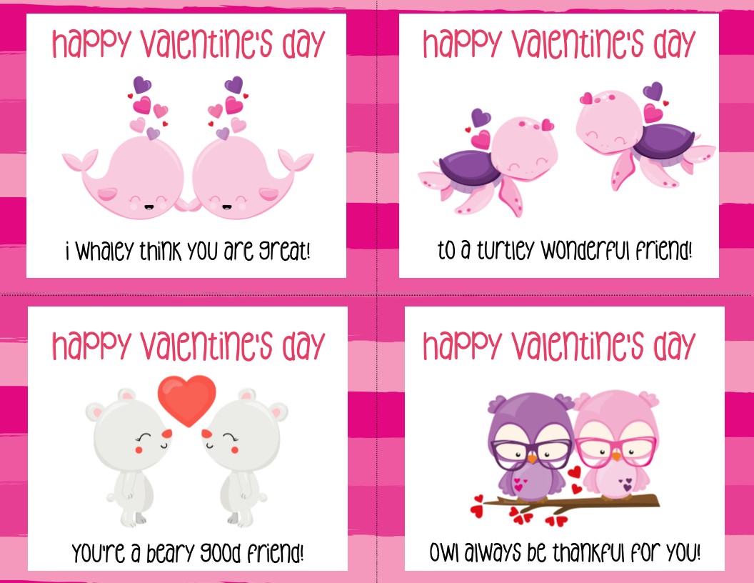 Animal Valentine's Day Cards for Kids 