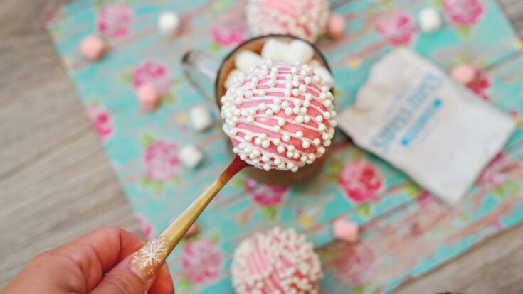 Pink Heart Pearl Hot Chocolate Bombs