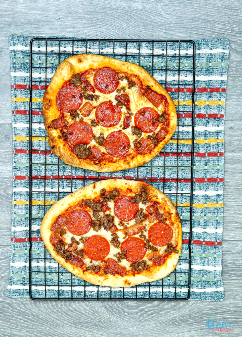 Air Fryer Meat Lovers Flat Bread Pizza  #Recipe #easypizza #airfryerrecipe