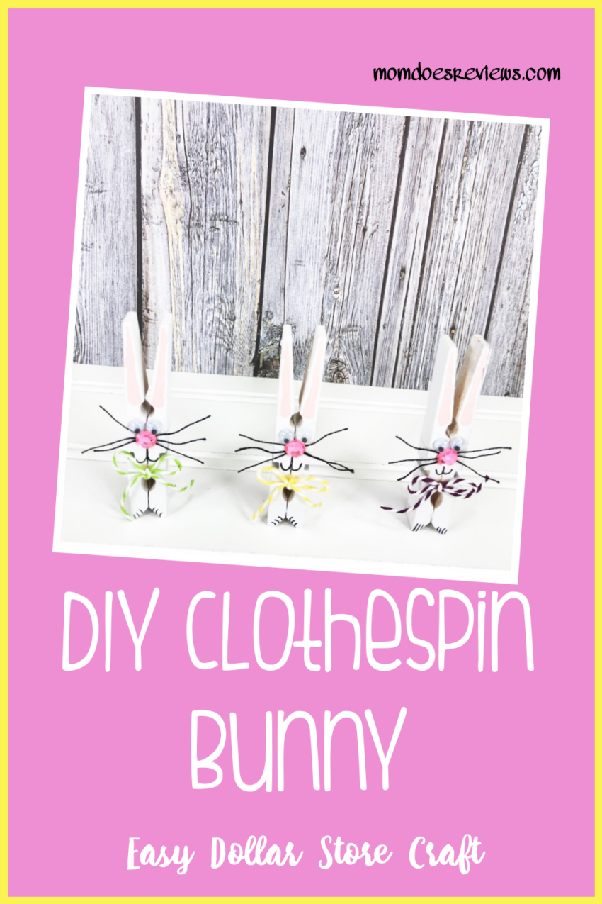 Dollar Store Clothespin Bunny Craft #dollarstorecraft #clothespincraft #easycraft