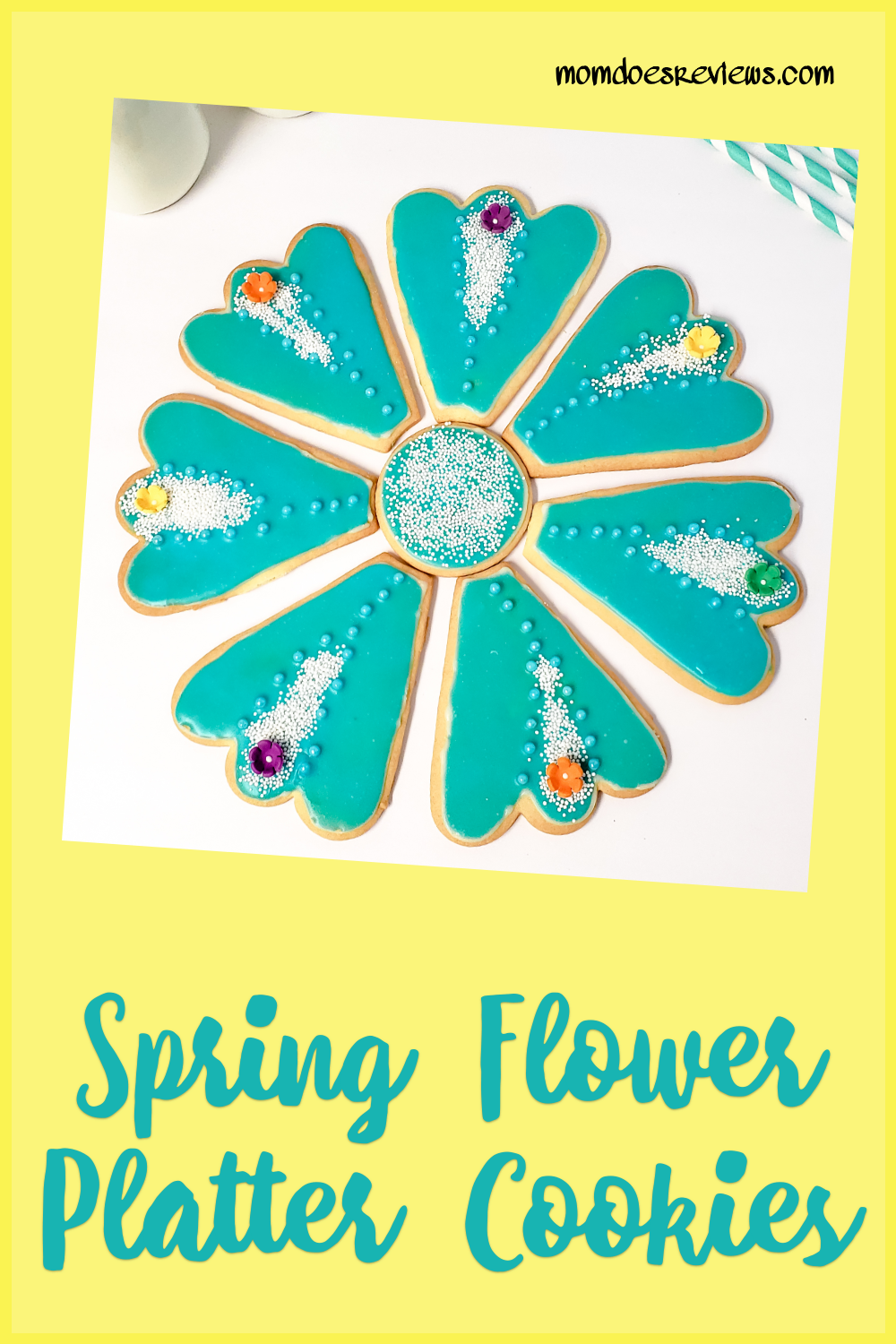 Beautiful Spring Flower Platter Cookies 