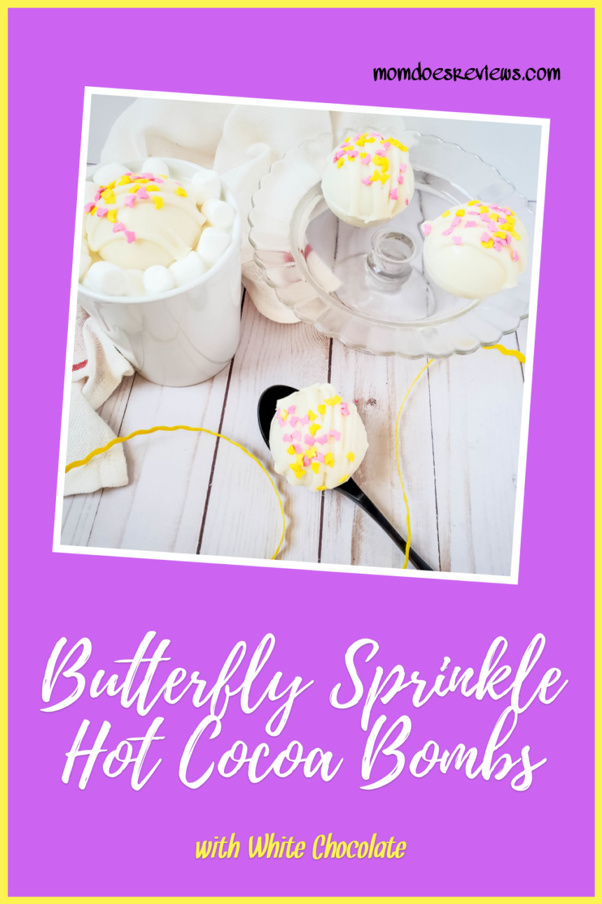 Butterfly Sprinkles Hot chocolate bomb #hotchocolatebombs #whitechocolate #springsweets
