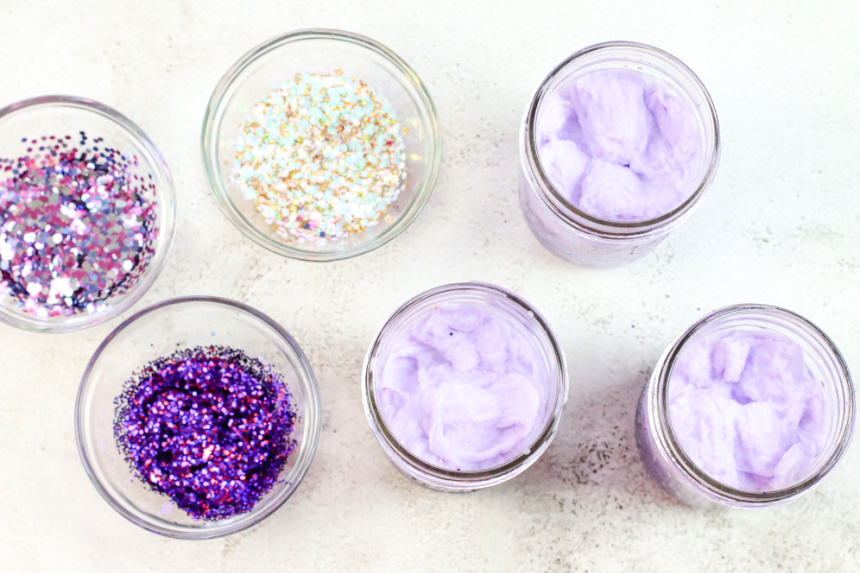 DIY Kids Glittery Ombre Galaxy Jars