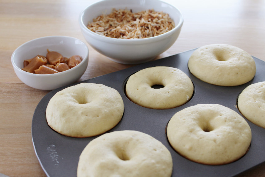 Girl Scout Samoa Donuts process