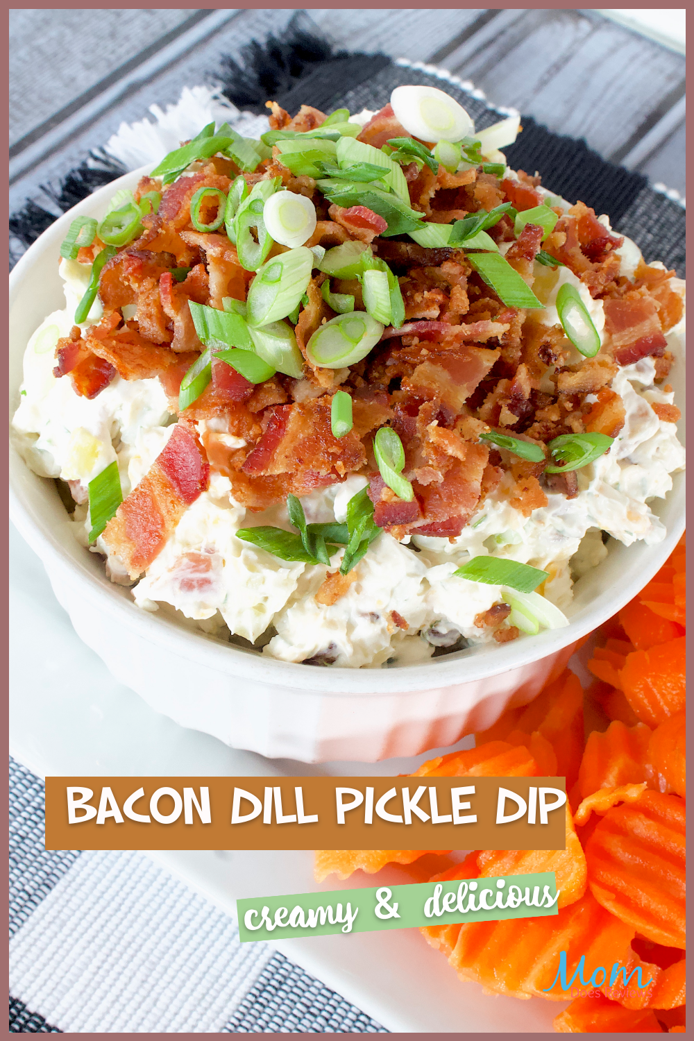 Bacon Dill Pickle Dip #recipe #dip #appetizer