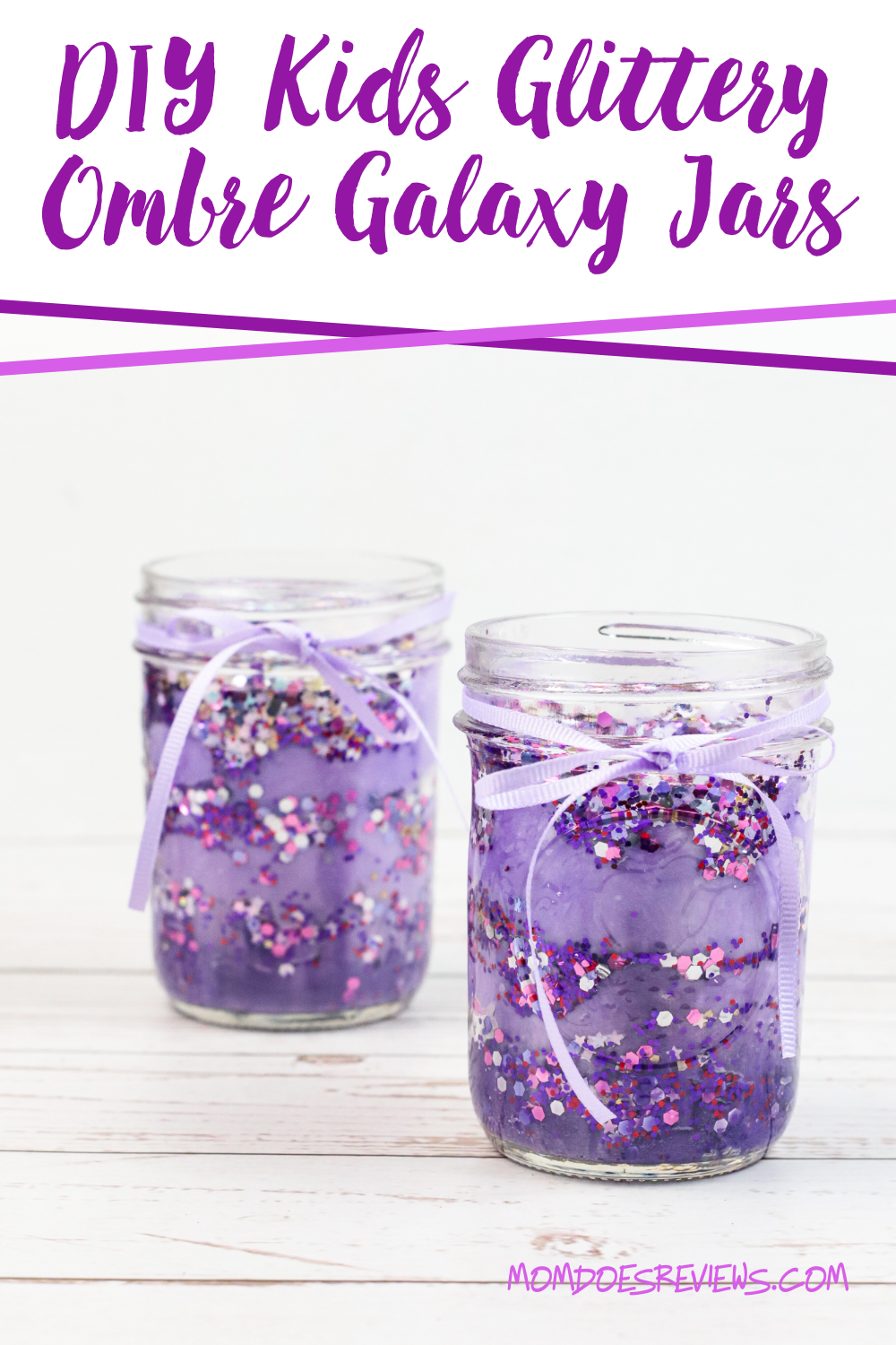 DIY Kids Glittery Ombre Galaxy Jars