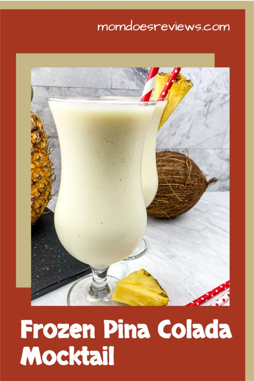 Frozen Pina Colada Mocktail #beverages #pinacolada