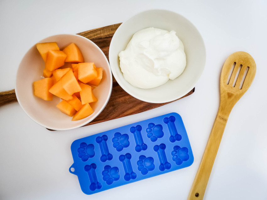 Cantaloupe Frozen Yogurt Dog Treats ingredients needed