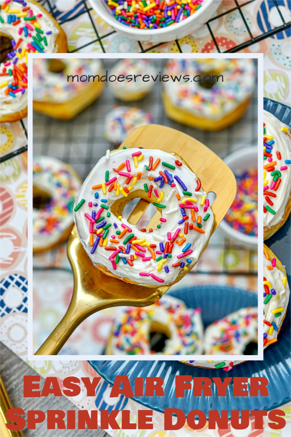 3 Ingredient Air Fryer Sprinkle Donuts