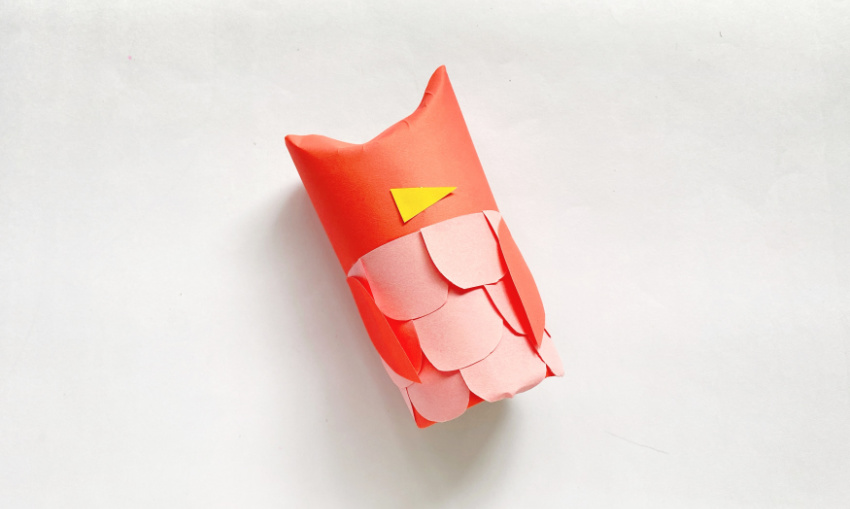 Toilet Paper Owl Craft process