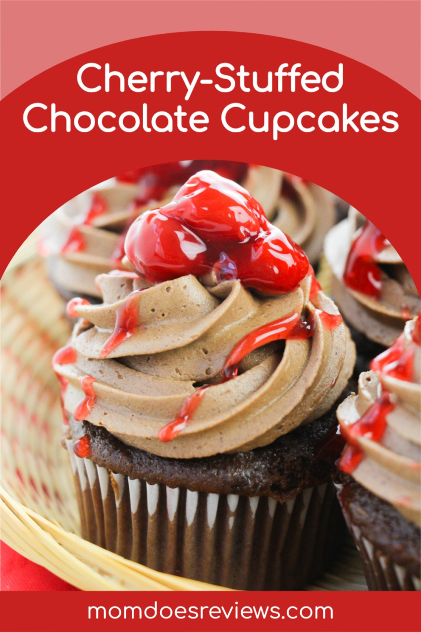 Cherry-Stuffed Chocolate Cupcakes #Recipe #stuffedcupcakes #extremecupcakes #chocolatecupcakes