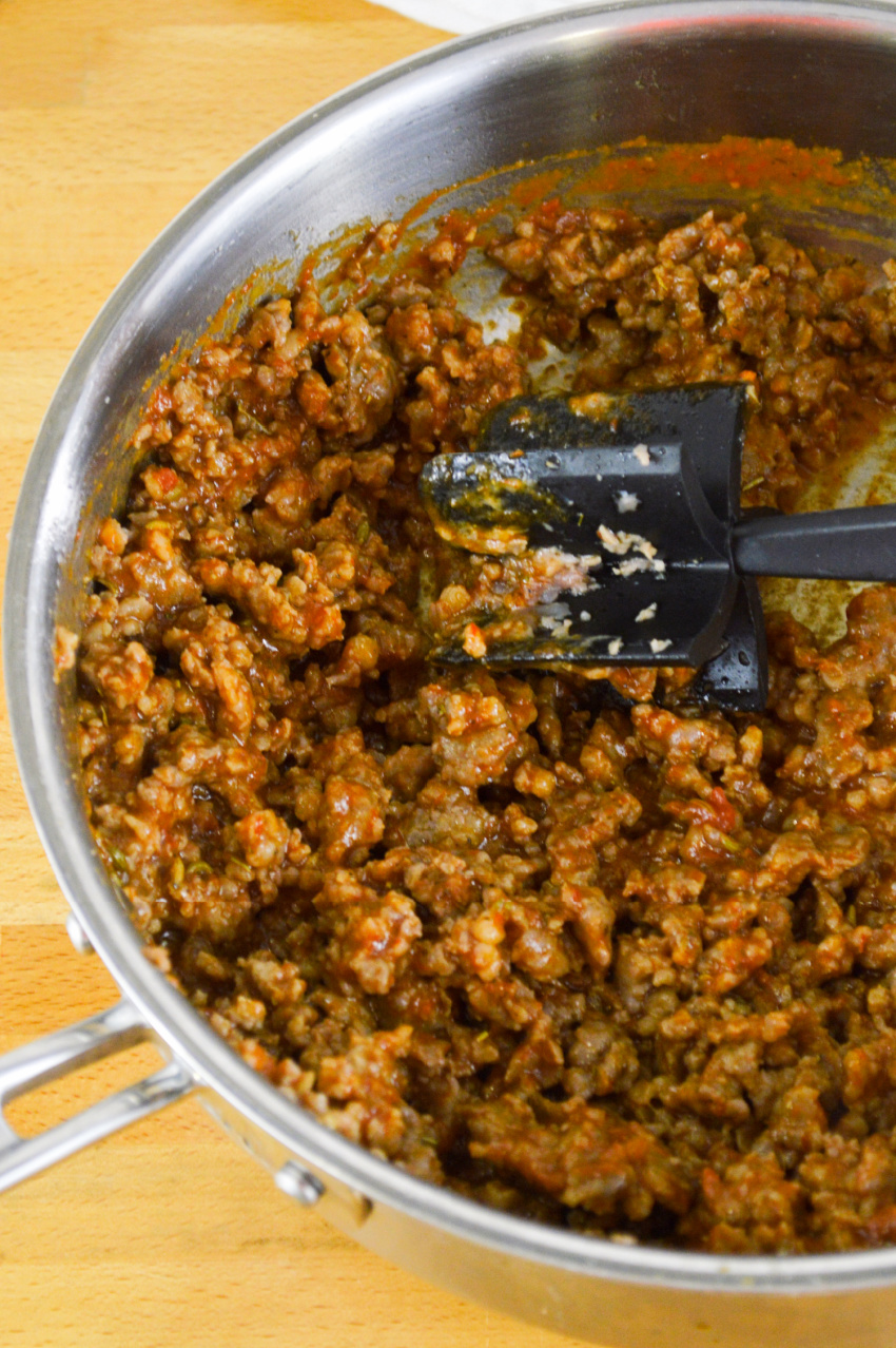 Italian Sausage Biscuit Cups process