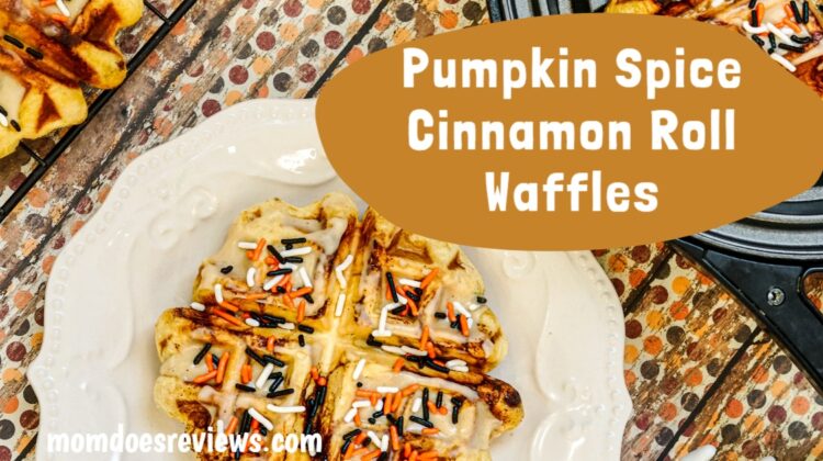 Pumpkin Spice Cinnamon Roll Waffles