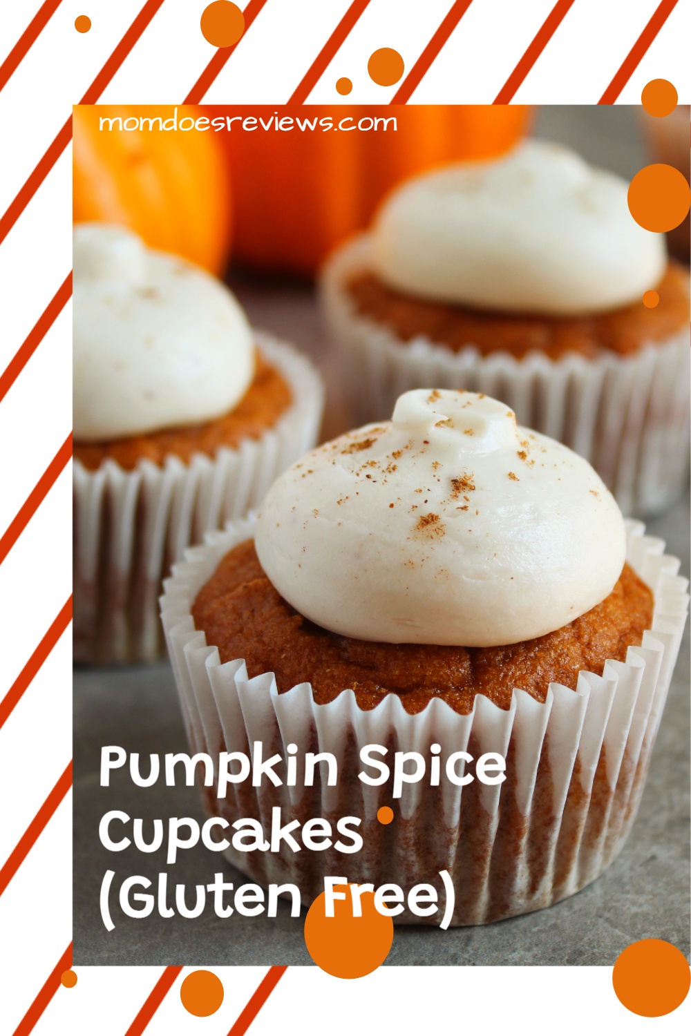 Pumpkin Spice Cupcakes with Cream Cheese Frosting (Gluten Free)