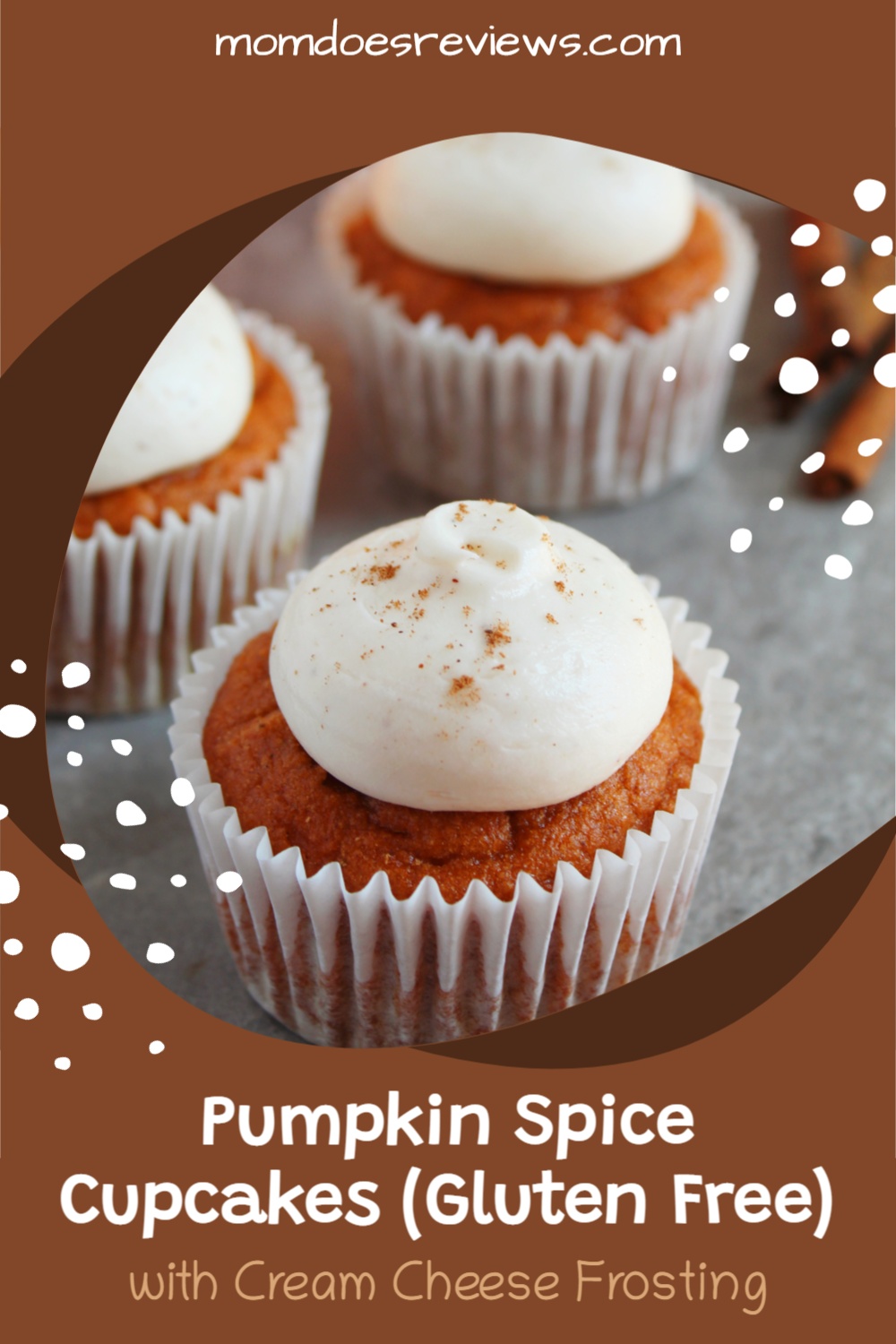 Pumpkin Spice Cupcakes with Cream Cheese Frosting (Gluten Free)