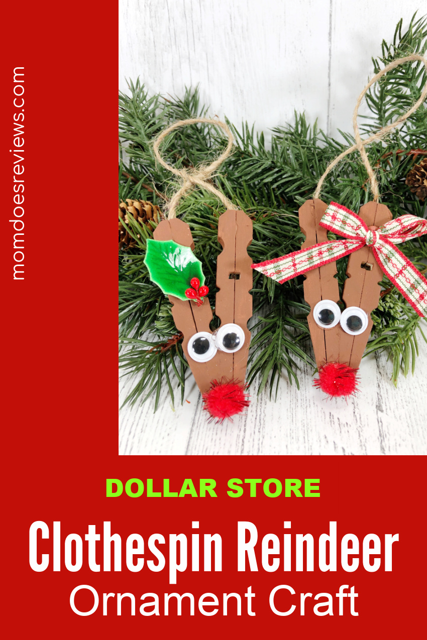 Dollar Store Clothespin Reindeer Ornament Craft