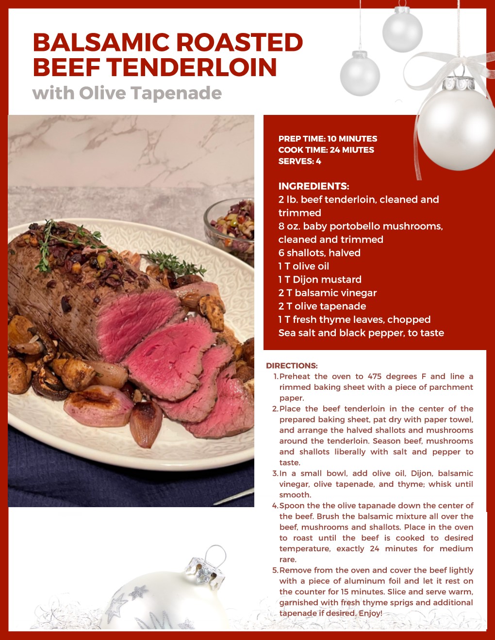 Balsamic Roasted Beef Tenderloin with Olive Tapenade