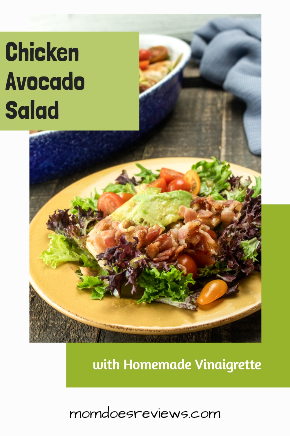 Chicken Avocado Salad with Homemade Vinaigrette 