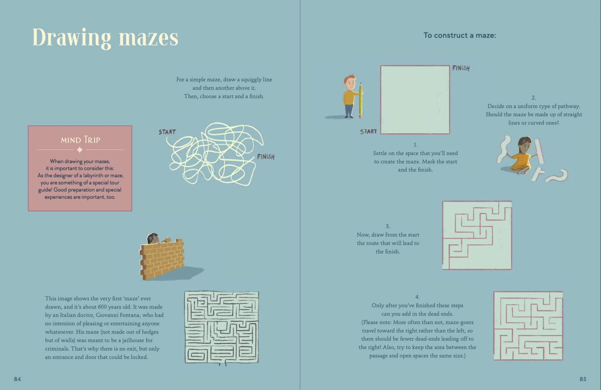 The Book of Labyrinths and Mazes by Silke Vry and illustrated by Finn Dean: