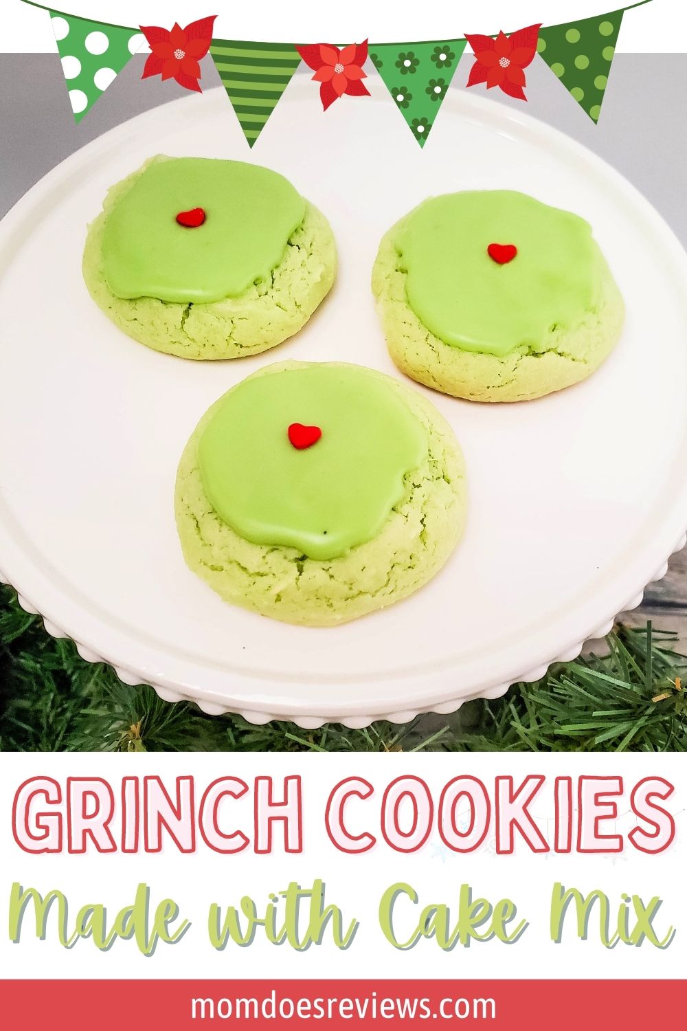 Grinch Cake Mix Cookies