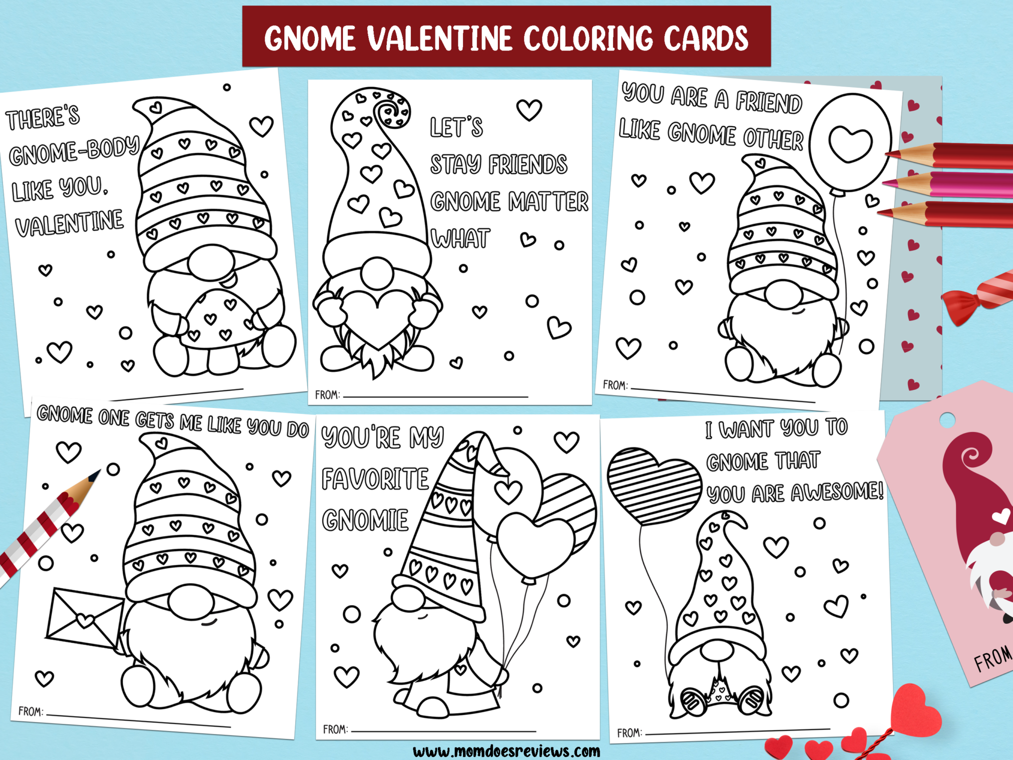 Gnome Valentine's Day Cards