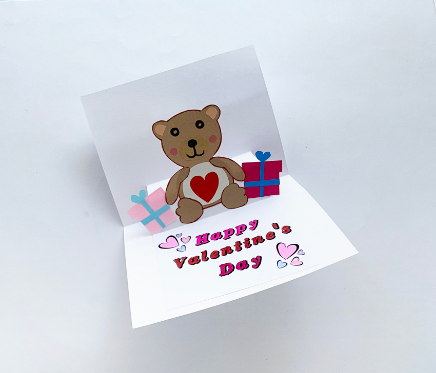Teddy Bear Pop Up Card Craft process