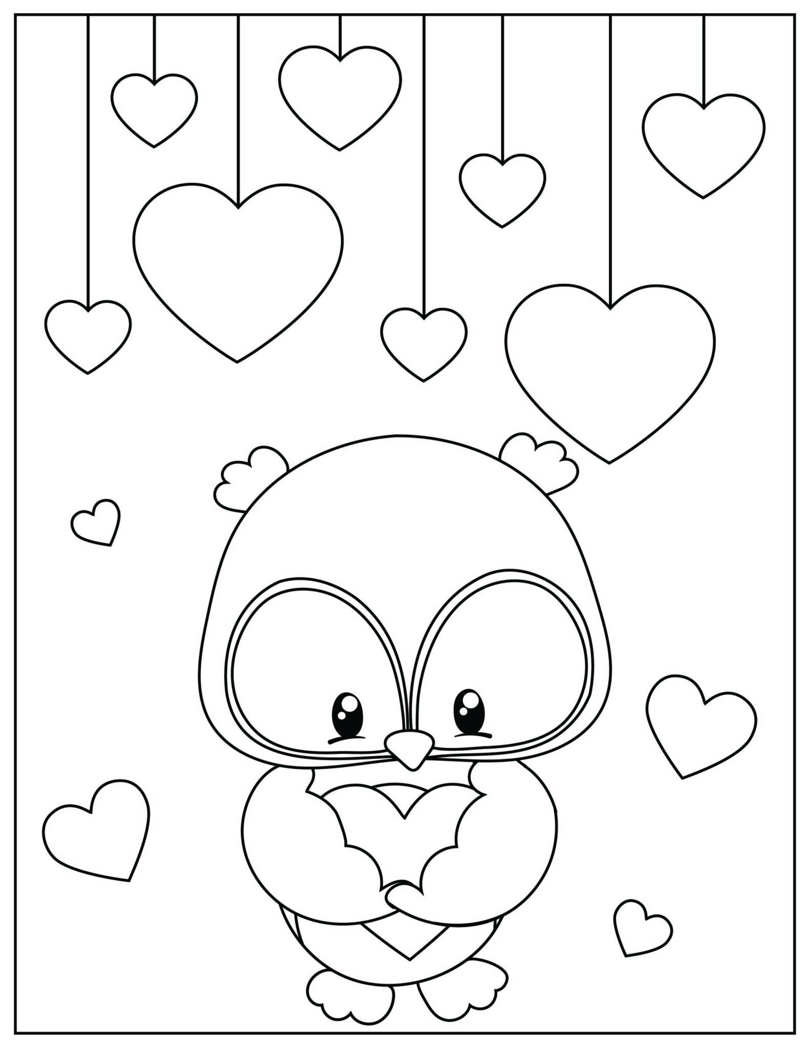 Cute Valentine's Coloring Pages