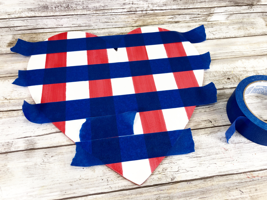 How Make a Buffalo Check Heart Plaque- #DollarStore Craft