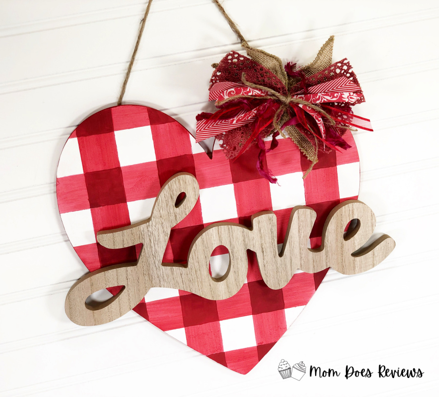 How Make a Buffalo Check Heart Plaque- #DollarStore Craft
