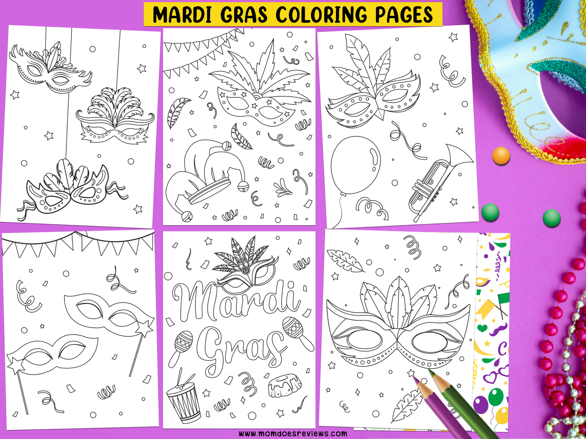 Celebrate with Mardi Gras Coloring Pages