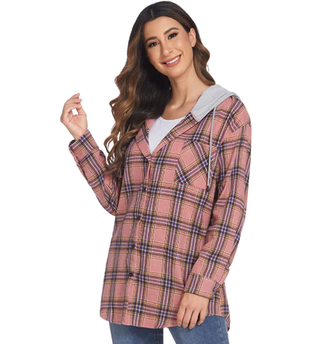 Hoodie plaid shirt