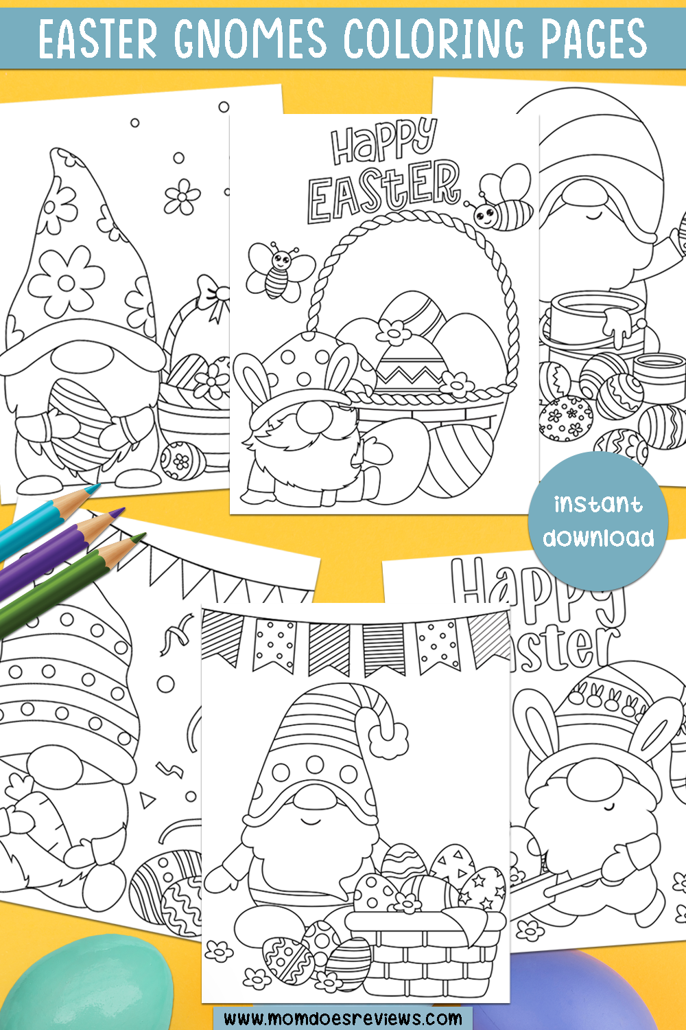 Easter Gnomes Coloring Pages