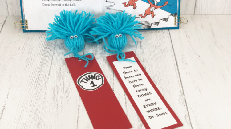 Dr. Seuss Thing 1 and Thing 2 Tassel Bookmark Craft for Kids