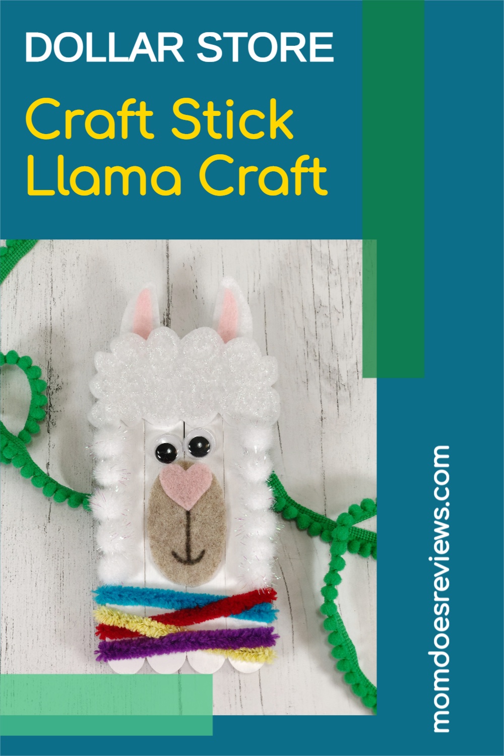 Dollar Store Craft Stick Llama Craft for Kids