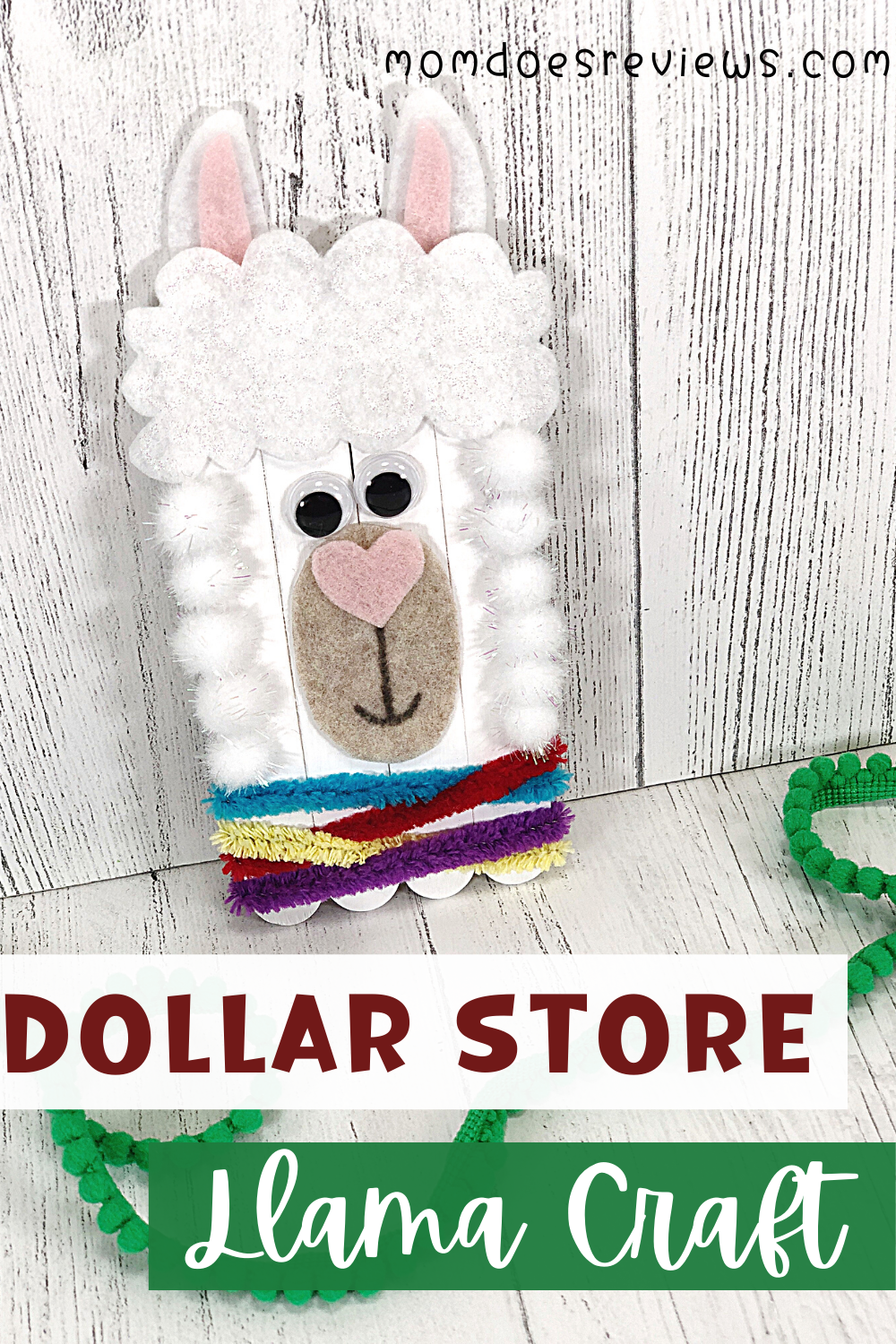 Dollar Store Craft Stick Llama Craft for Kids