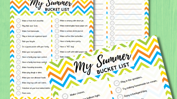 Printable Summer Bucket List for Kids!