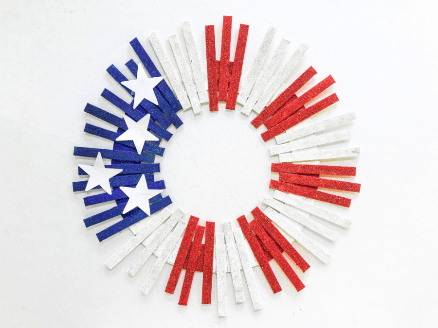 Patriotic Popsicle Stick Wreath