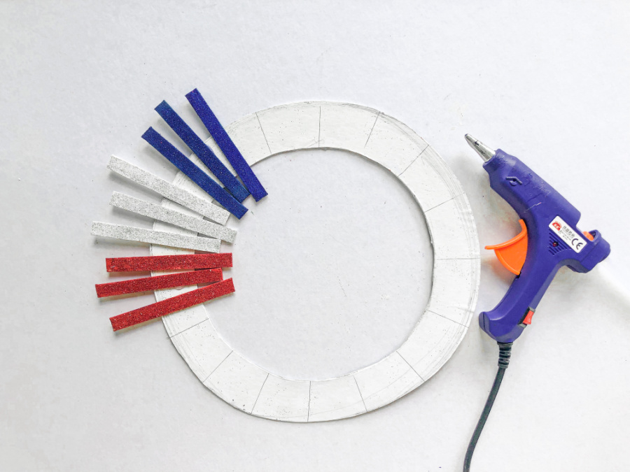 Patriotic Popsicle Stick Wreath