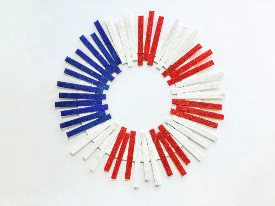 Patriotic Popsicle Stick Wreath