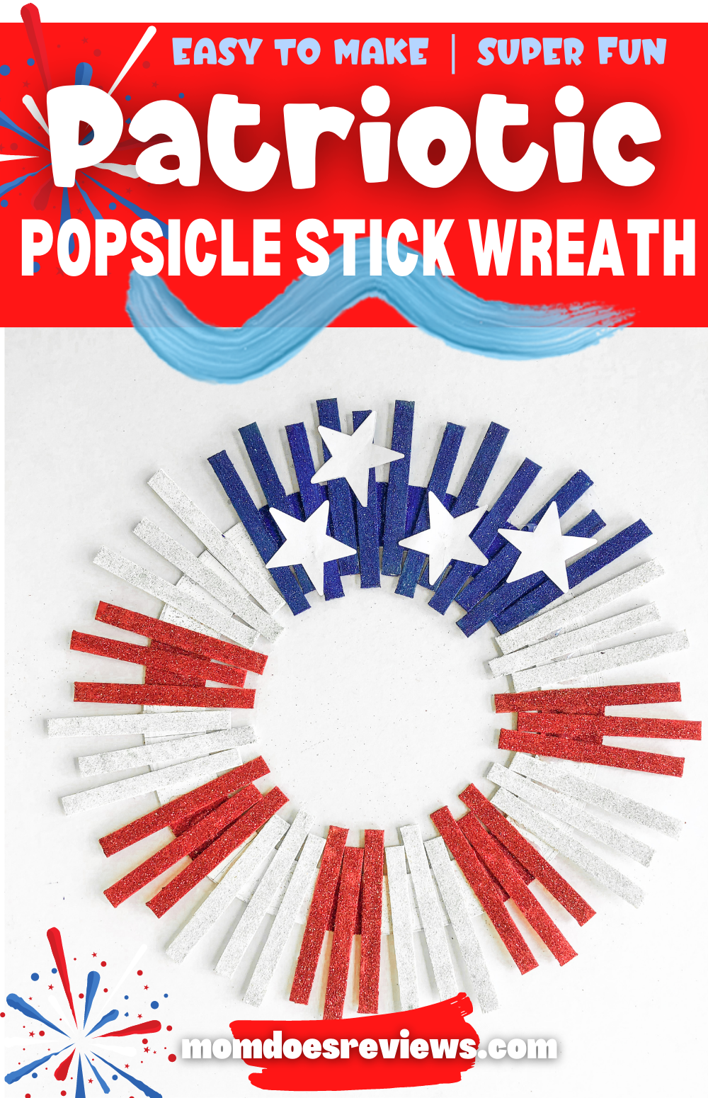 DIY Patriotic Popsicle Stick Wreath