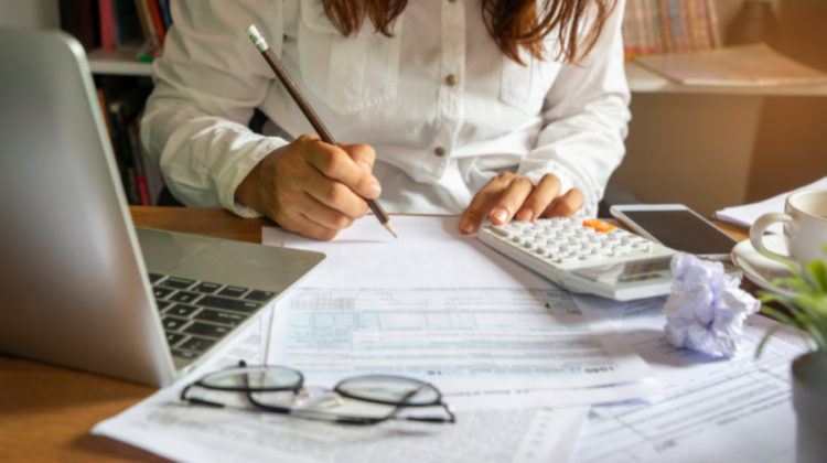lady doing finances