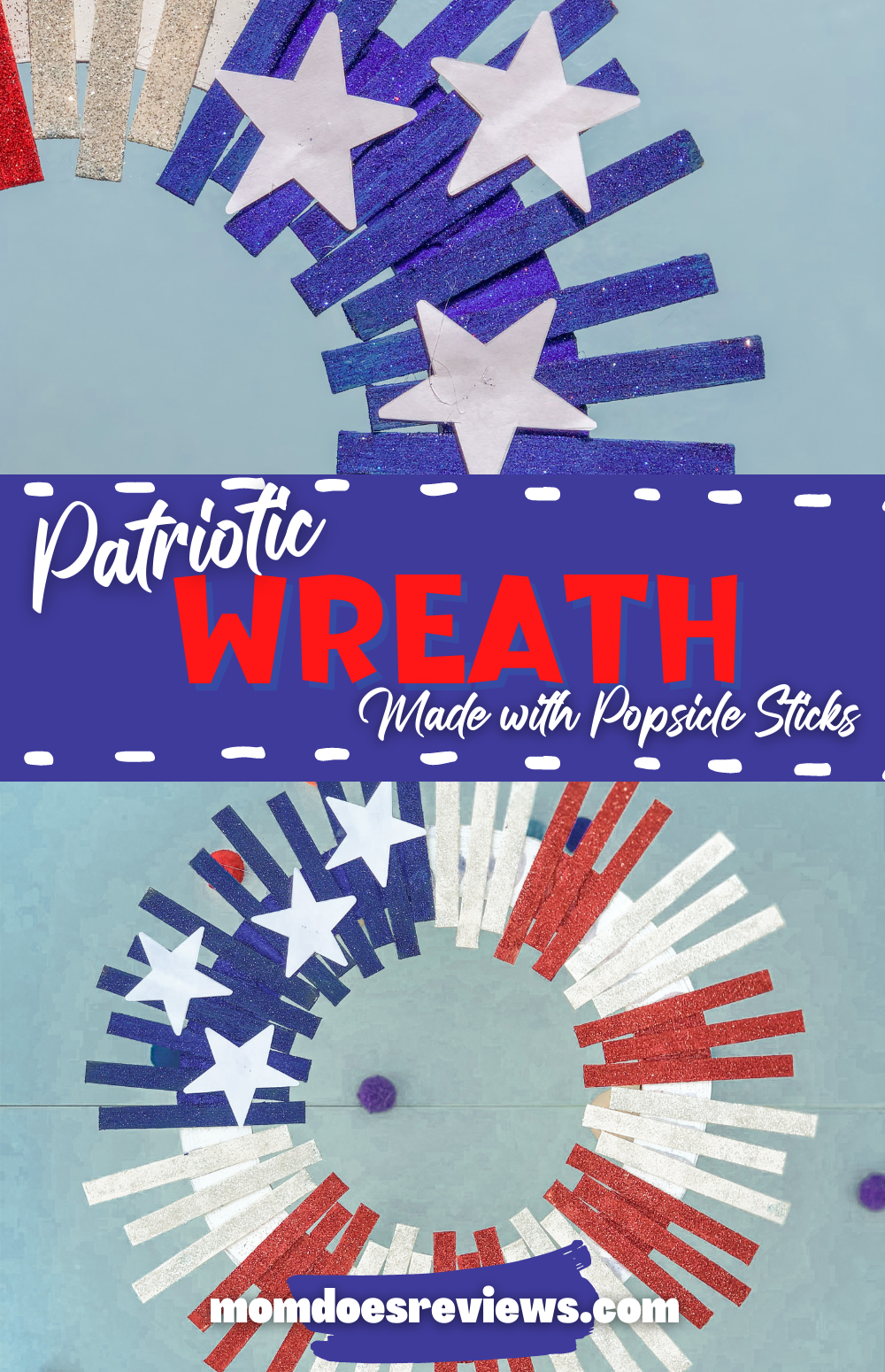 DIY Patriotic Popsicle Stick Wreath