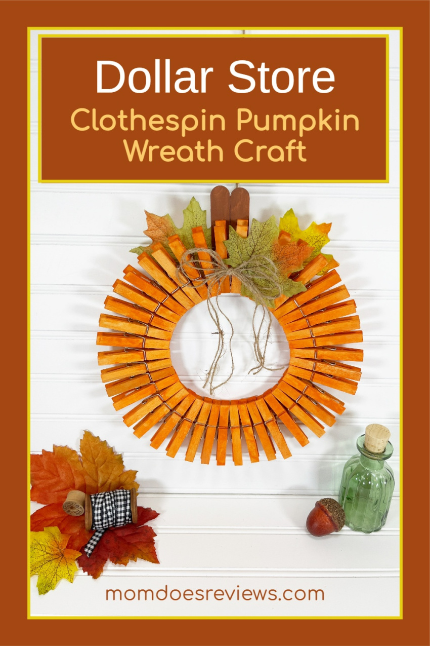 Dollar Store Clothespin Pumpkin Wreath Craft