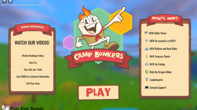 front page of camp bonkers