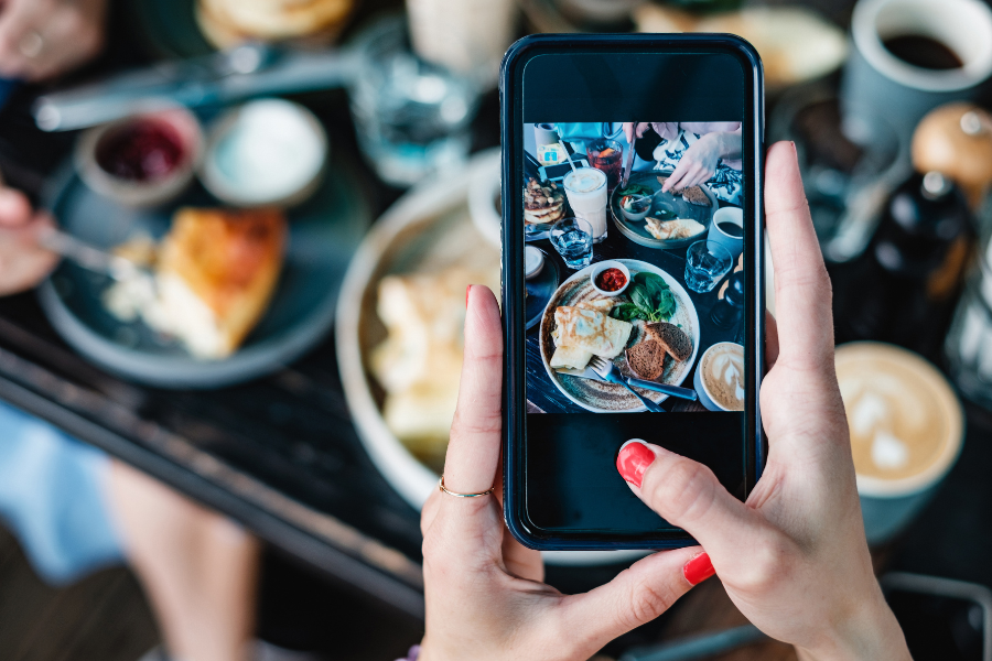 photo of food with phone