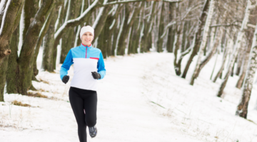 woman jogging in winter